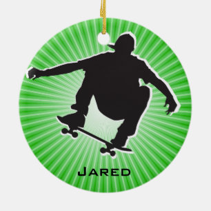 Shadow Outlined Skateboarding Ornament