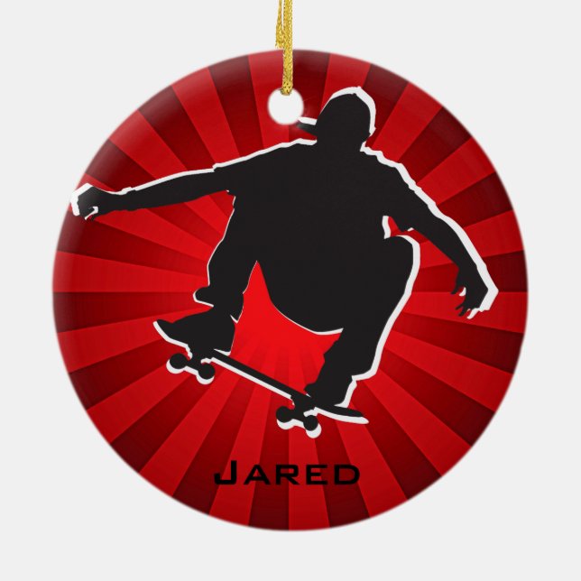 Shadow Outlined Skateboarding Ornament (Back)