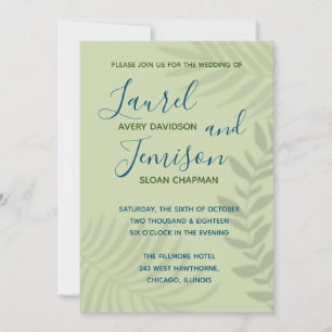 Shadow Palm Sage Wedding Invitation