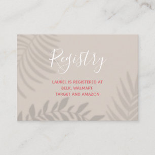 Shadow Palm Tan and Coral Shower Enclosure Card