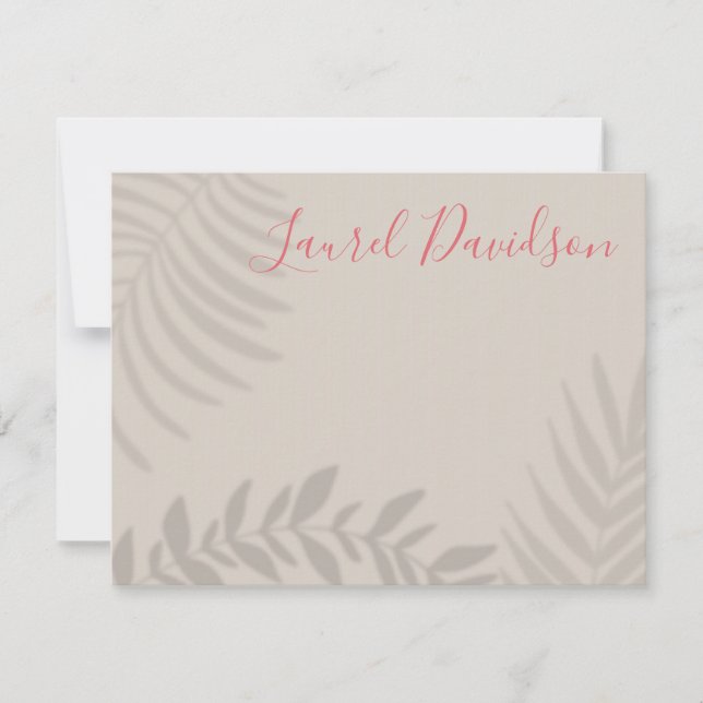 Shadow Palm Tan Thank You Card (Front)