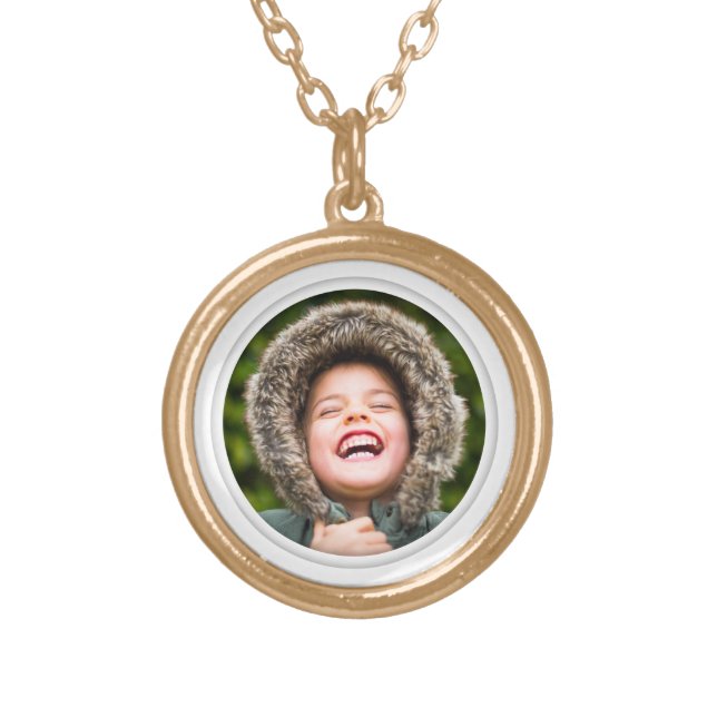 Shadow Photo Template Gold Necklace (Front)