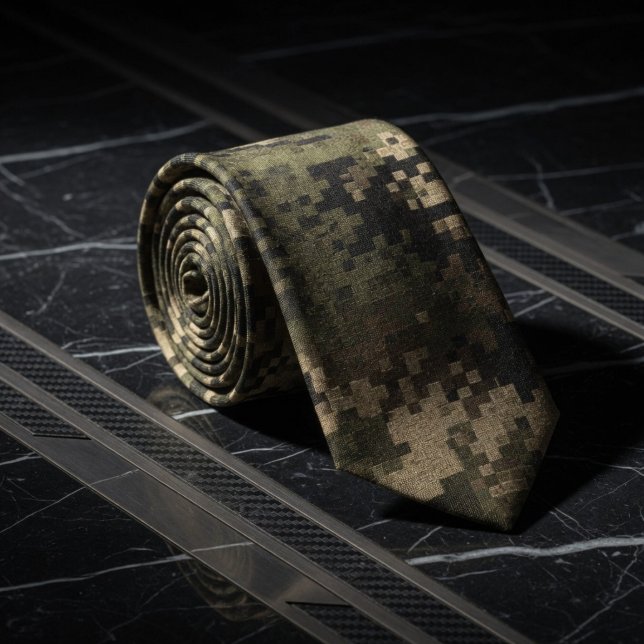 Shadow Pixel Tactical Camouflage Pattern Neck Tie (Creator Uploaded)