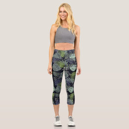 Shadow popular indoor plants illustration capri leggings