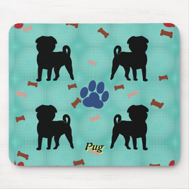 Shadow Pug Mouse Pad (Front)