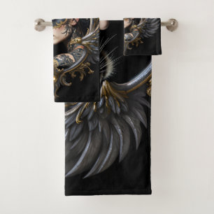 Shadow Queen – Panther Spirit Emblem. Bath Towel Set