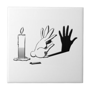 Shadow Rabbit by LightIllusions.com Ceramic Tile