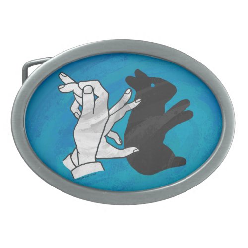 Shadow Rabbit On Blue Belt Buckle
