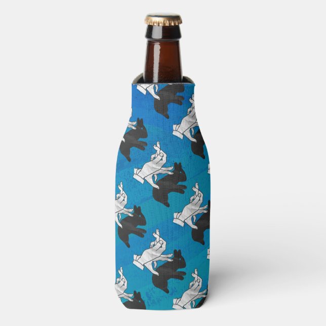 Shadow Rabbit on Blue Bottle Cooler (Bottle Front)