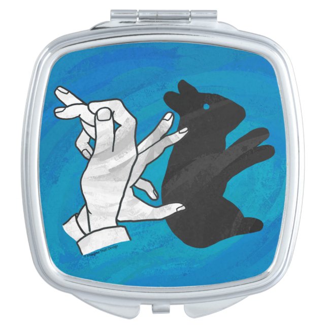 Shadow Rabbit On Blue Compact Mirror (Front)