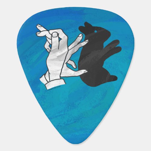 Shadow Rabbit On Blue Guitar Pick