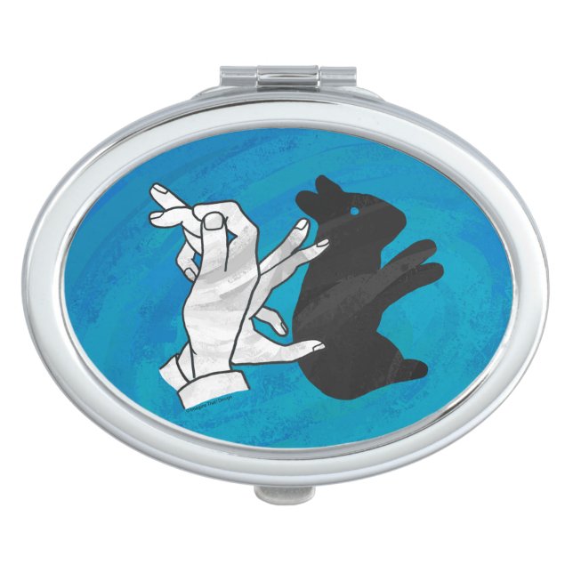 Shadow Rabbit On Blue Makeup Mirror (Front)