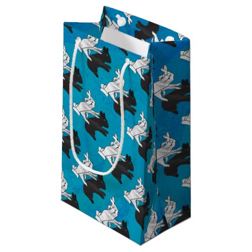 Shadow Rabbit on Blue Small Gift Bag