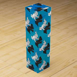 Shadow Rabbit on Blue Wine Gift Box