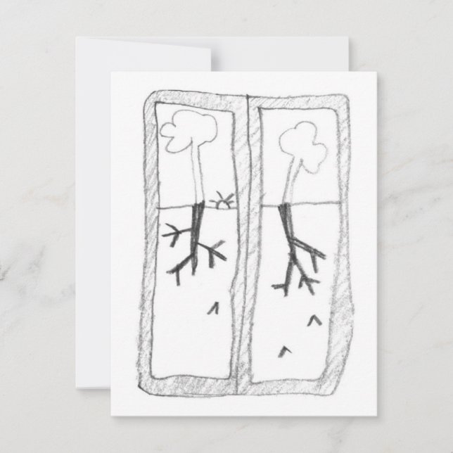 Shadow roots drawing RSVP card (Front)