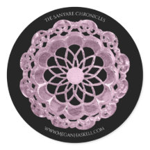 Shadow Rose Mandala Sticker - Pink on Black
