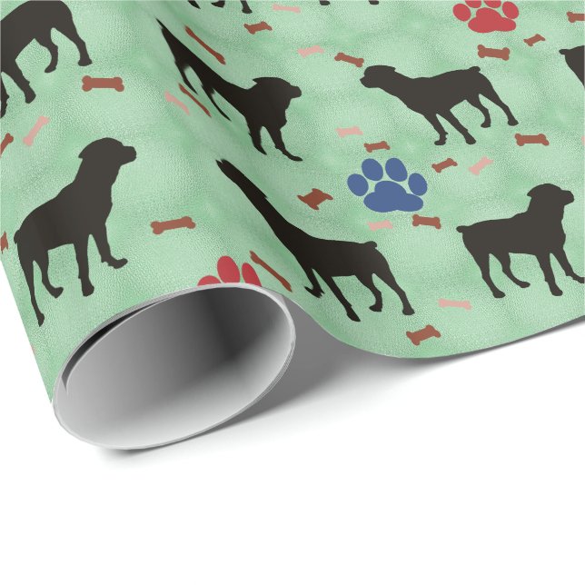 Shadow Rottweiler Wrapping Paper (Roll Corner)