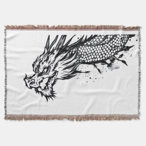 Shadow Scale Dragon Throw Blanket