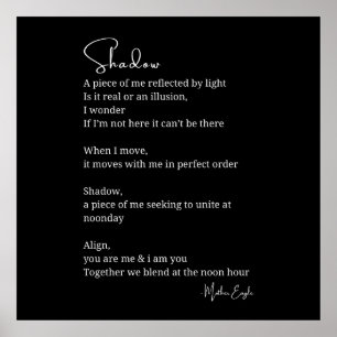 Shadow Self Love Encouragement Inspirational poem Poster
