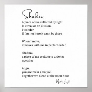 Shadow Self Love Encouragement Inspirational poem Poster