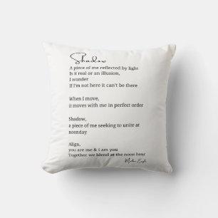 Shadow Self Love Encouragement Inspirational poem Throw Pillow