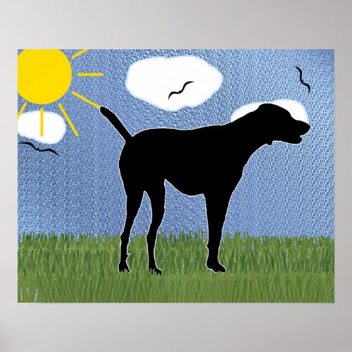 Shadow Silhouette German Shorthaired Pointer Poster