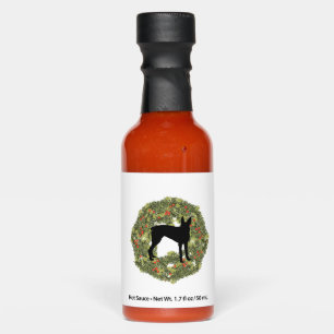 Shadow Silhouette McNab Dog in a Wreath Hot Sauces
