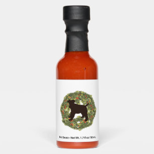 Shadow Silhouette Wire Fox Terrier Dog in a Wreath Hot Sauces