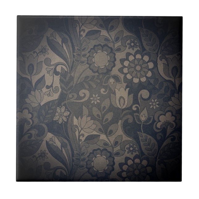 Shadow Smokey Charcoal Gray Tan Dark | Ceramic Til Tile (Front)