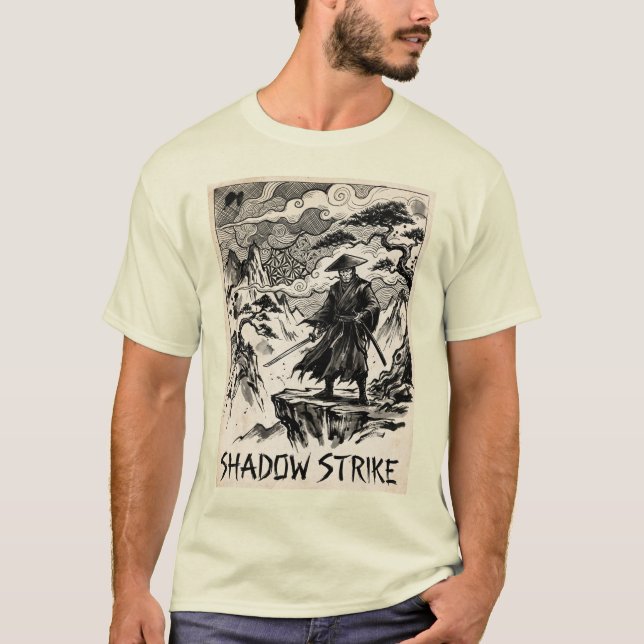 Shadow Strike Samurai Ink Art T-Shirt (Front)