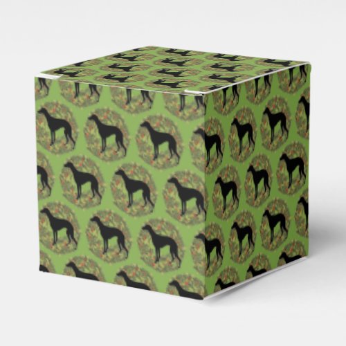 Shadow Whippet Wreath Favor Boxes