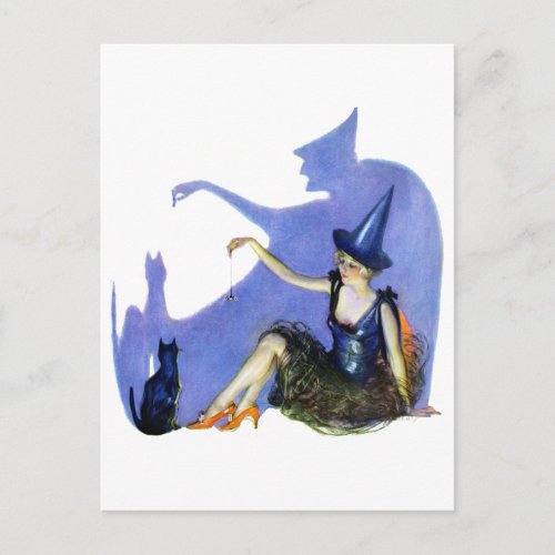 Shadow Witch and her Black Cat Postcard