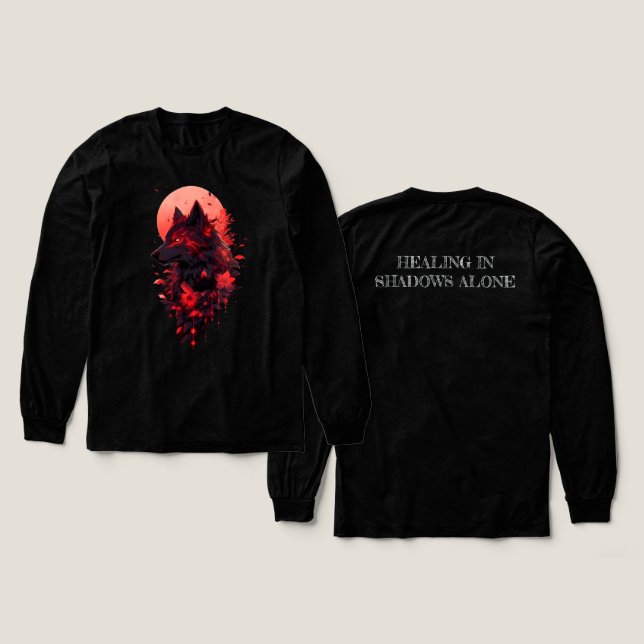 Shadow Wolf epic Design Tri-Blend Shirt (Design Front & Back)