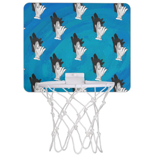 Shadow Wolf on Blue Mini Basketball Hoop (Front)