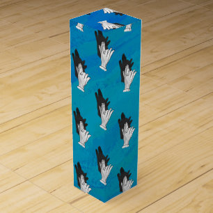 Shadow Wolf on Blue Wine Box