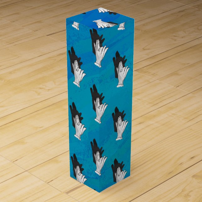Shadow Wolf on Blue Wine Box (Front)