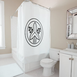 Shadowed arrowhead in circle shower curtain
