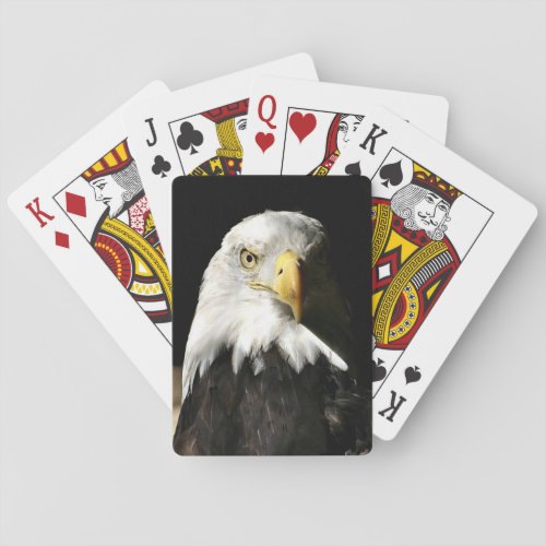 Shadowed bald eagle poker cards