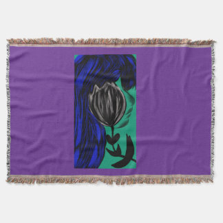 Shadowed by Her Own Beauty Throw Blanket