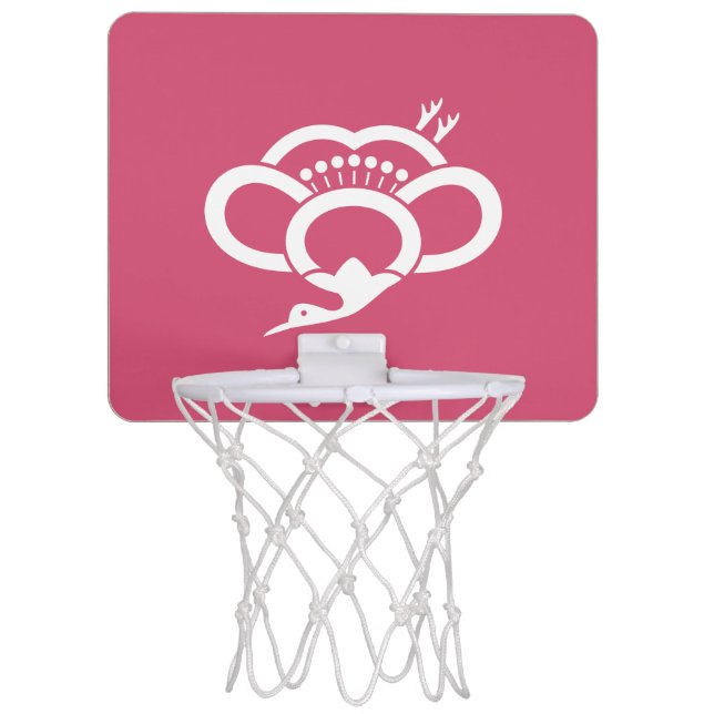 Shadowed crane-shaped plum blossom mini basketball hoop (Front)