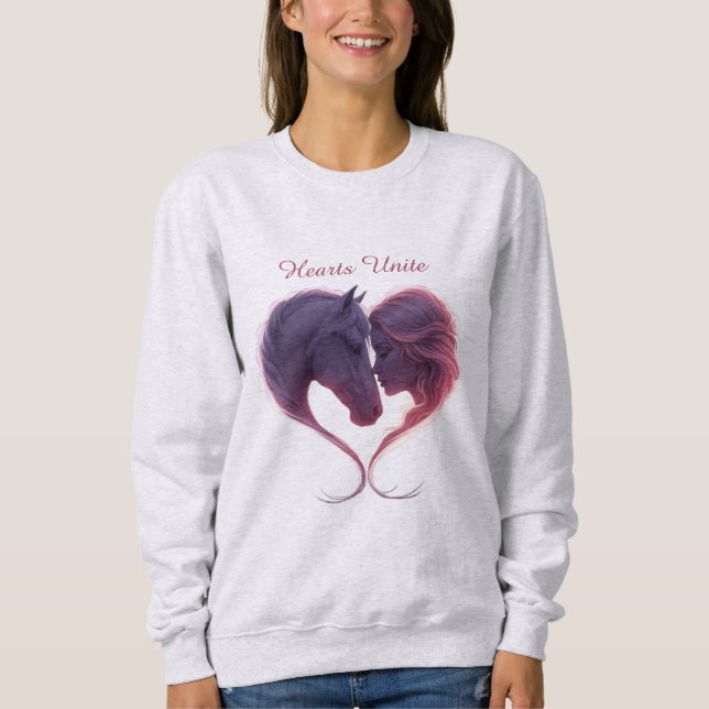 Shadowed Horse & Lady Heart Sweatshirt (Front)