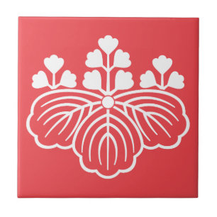 Shadowed paulownia with 5-3 blooms ceramic tile