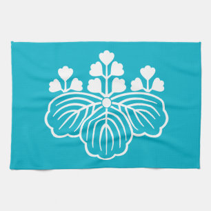 Shadowed paulownia with 5&3 blooms kitchen towel