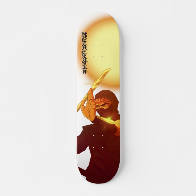 ShadowedMasters_Ninja_sunrise_1_white Skateboard (Front)
