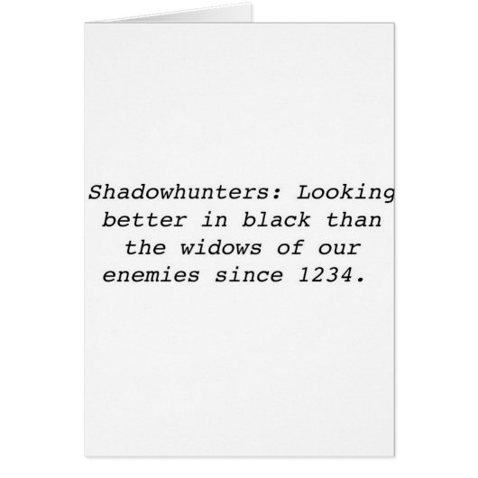 Shadowhunters Cards (Front)