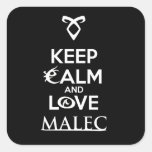 Shadowhunters - Keep calm and love Malec (runes) Square Sticker
