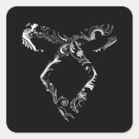 Shadowhunters rune floral white square sticker