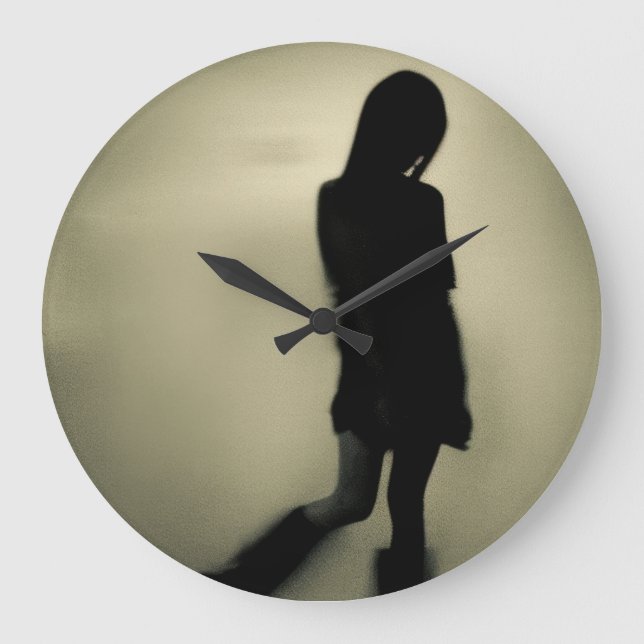 Shadows Dancing on the Wall of Darkness Large Clock (Front)
