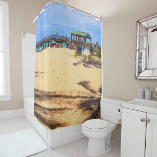 Shadows of Palm Trees Shower Curtain