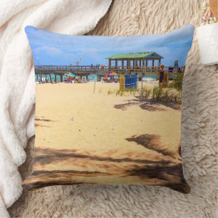 Shadows of Palm Trees Throw Pillow